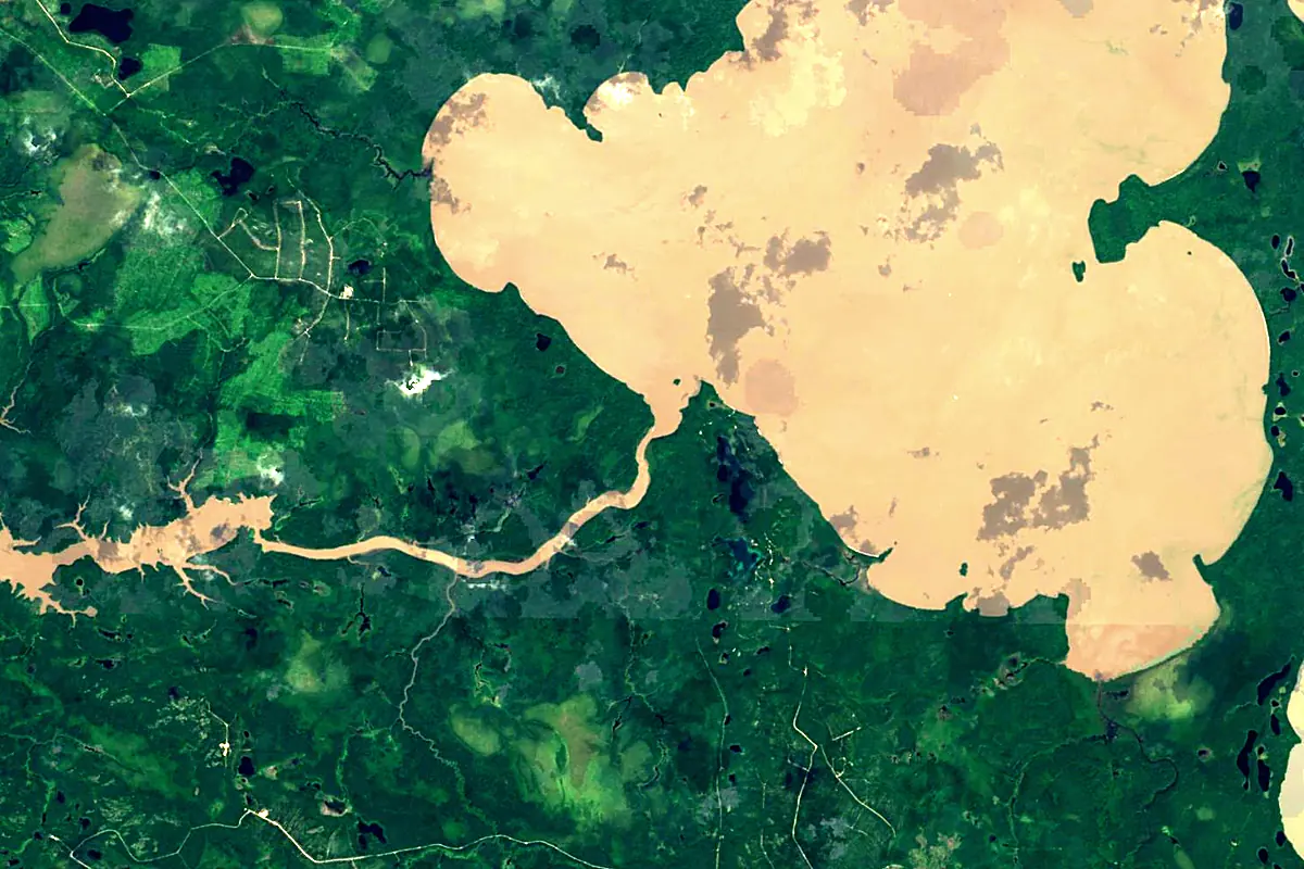 Abitibi River: satellite view of the source