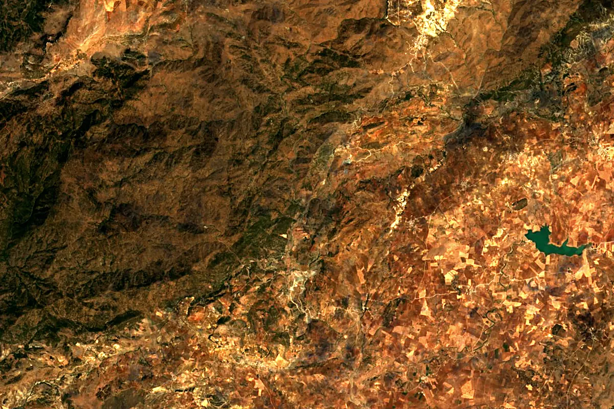 Afrin River: satellite view of the source