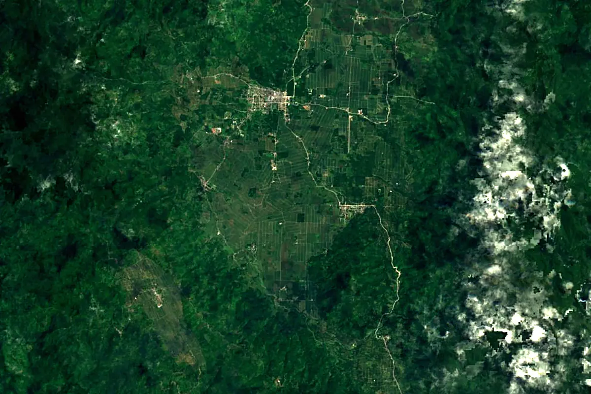 Agusan River: satellite view of the source