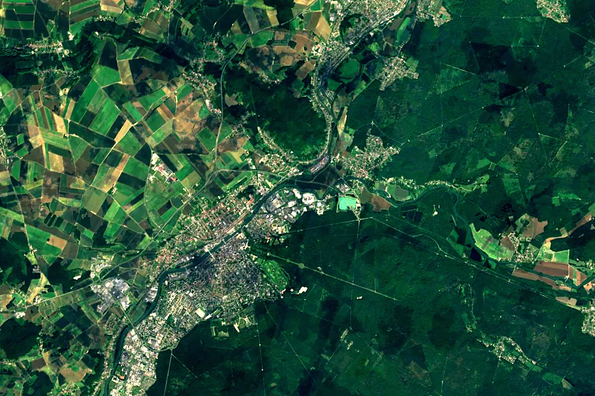 Aisne: satellite view of the mouth