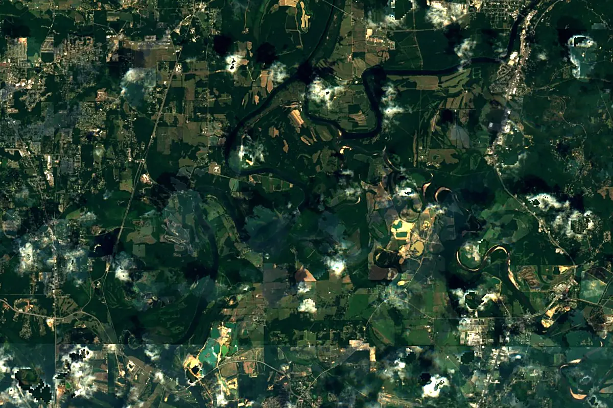 Alabama River: satellite view of the source