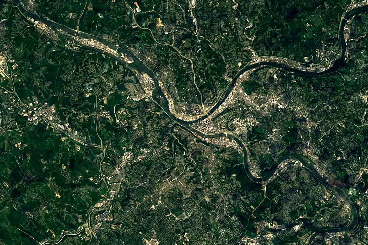 Allegheny River: satellite view of the mouth