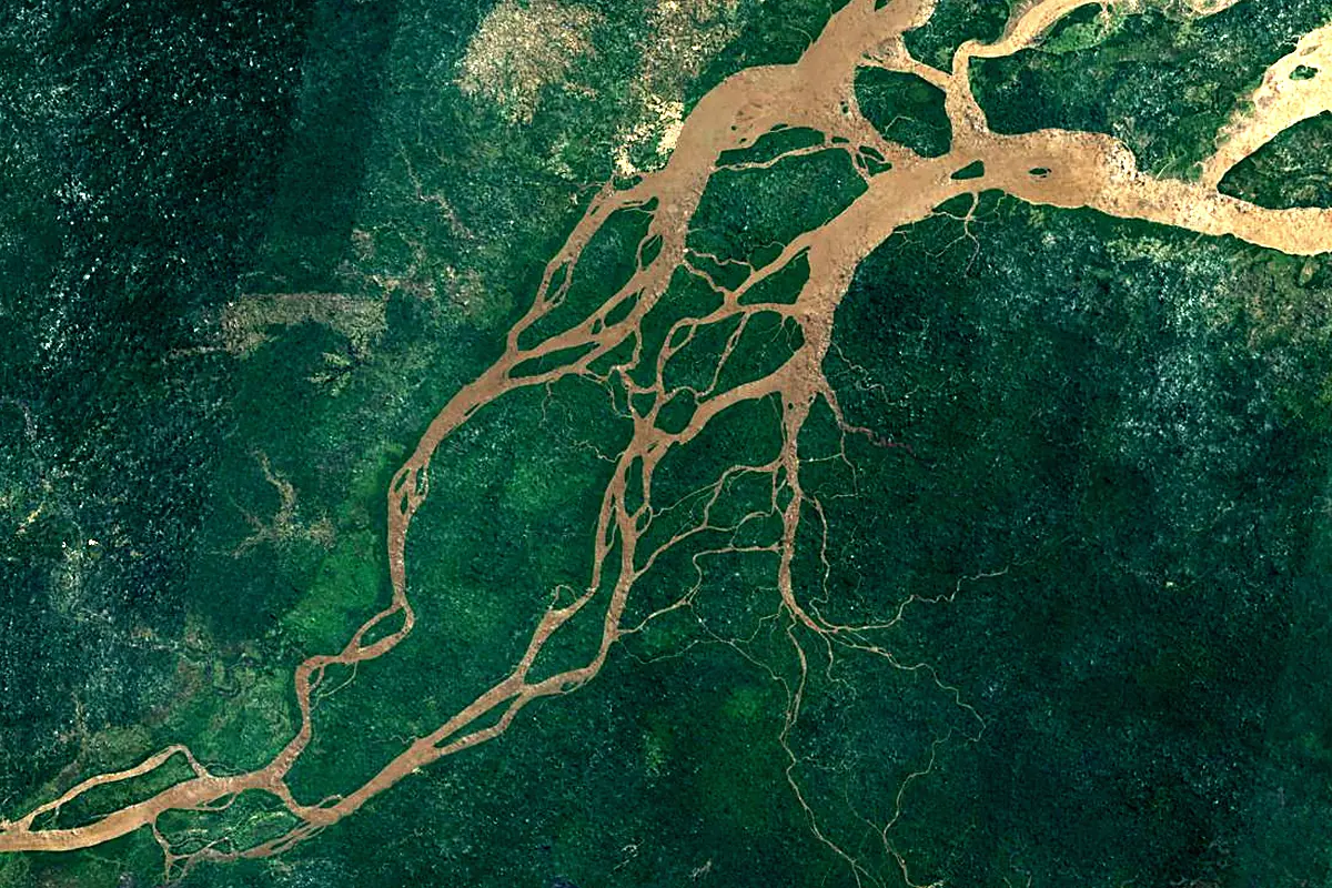 Amazon River: satellite view of the mouth