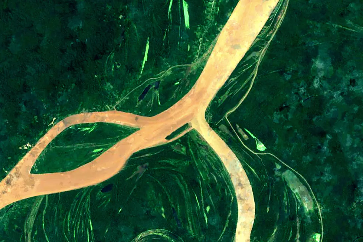 Amazon River: satellite view of the source