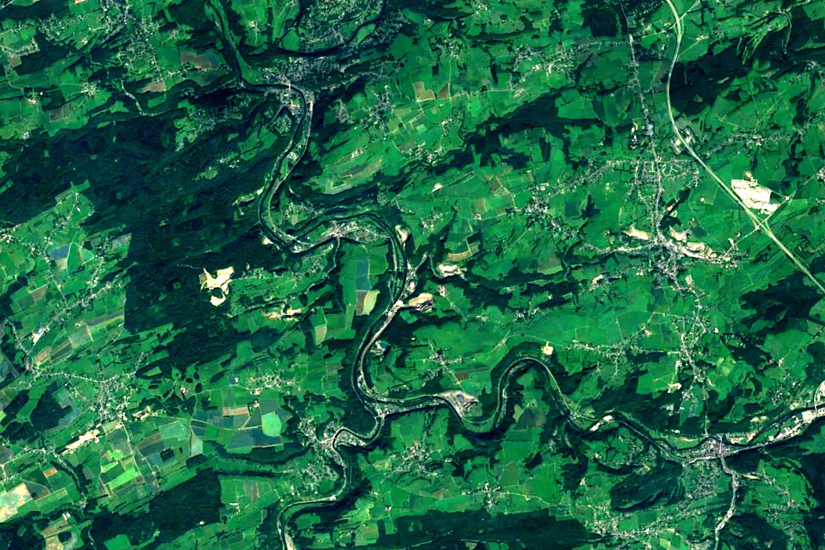 Amblève: satellite view of the mouth