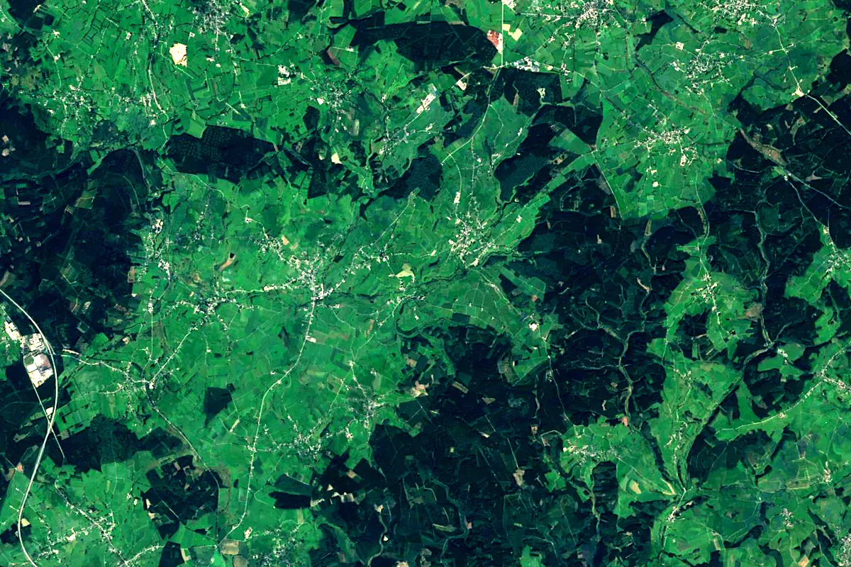 Amblève: satellite view of the source