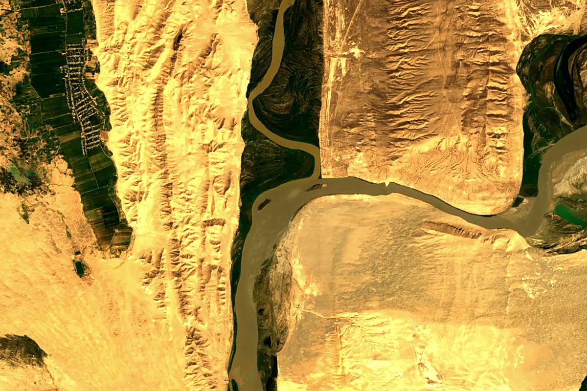 Amu Darya: satellite view of the source