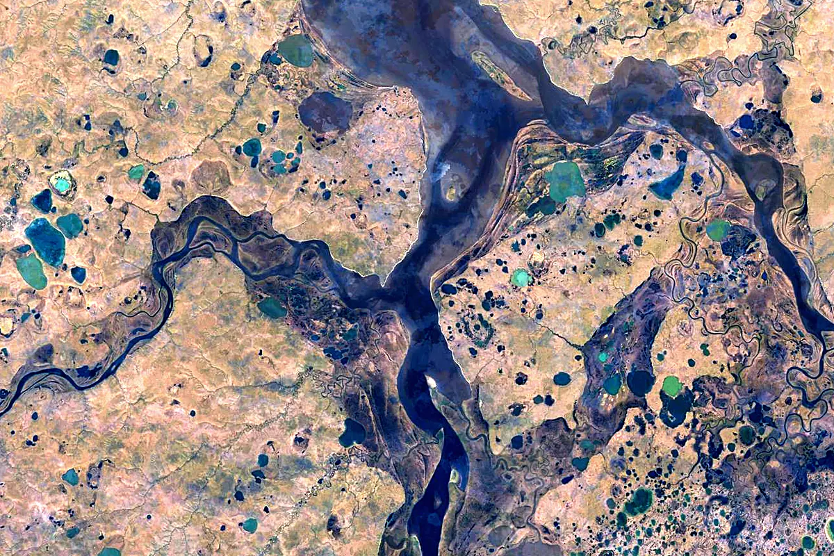 Anabar: satellite view of the mouth