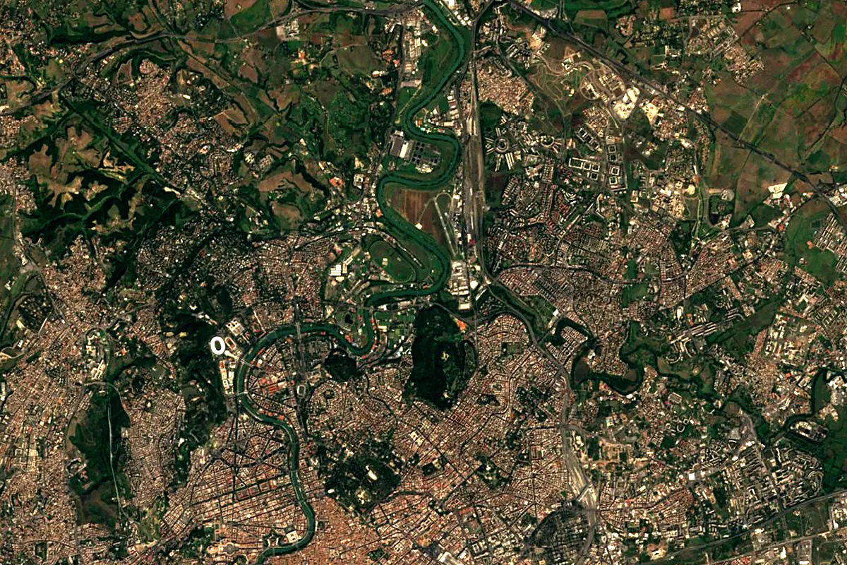 Aniene: satellite view of the mouth