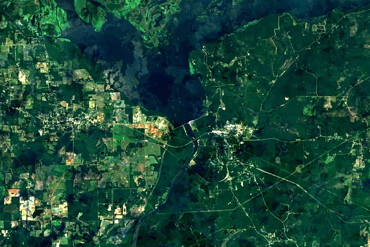 Apalachicola River: satellite view of the source