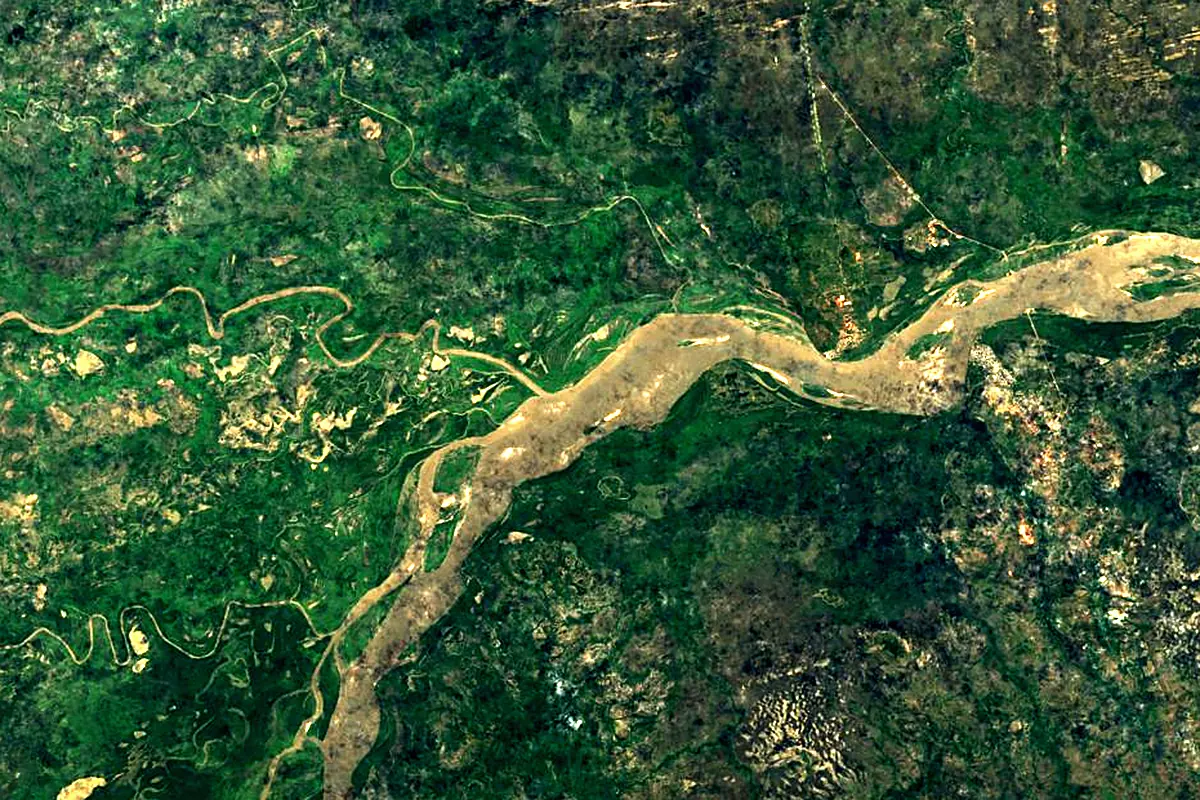 Apure River: satellite view of the mouth
