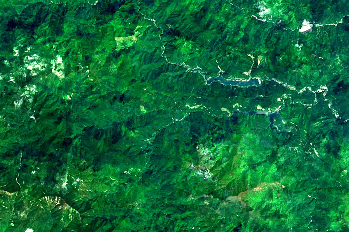 Arakawa River: satellite view of the source