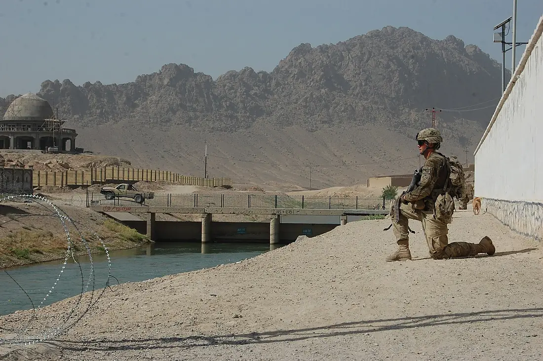 US soldier by Arghandab River
