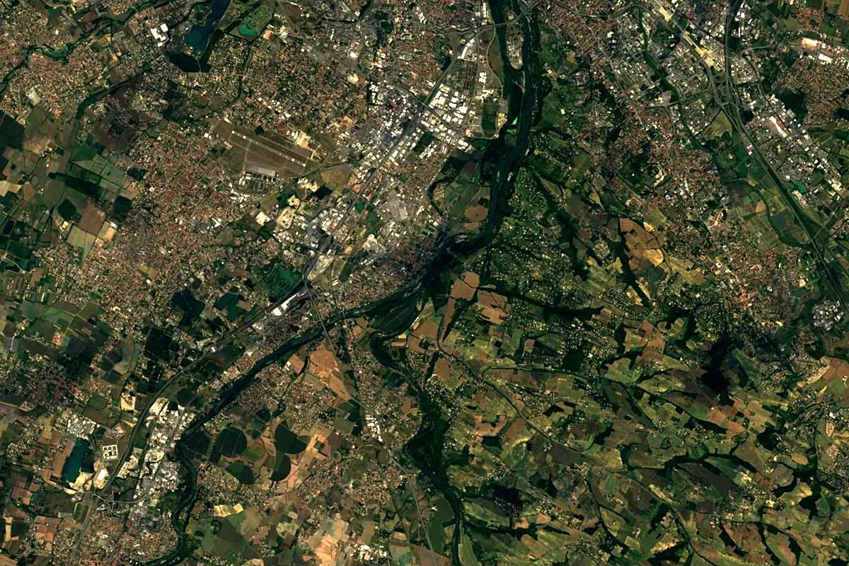 Ariège: satellite view of the mouth