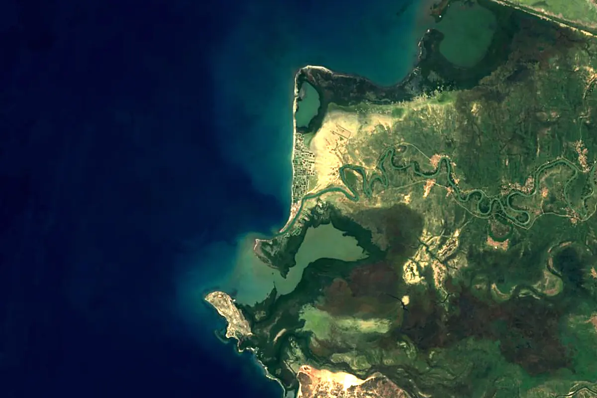 Artibonite River: satellite view of the mouth
