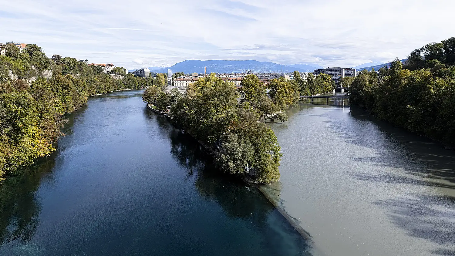 Confluence de l'Arve et du Rhône
