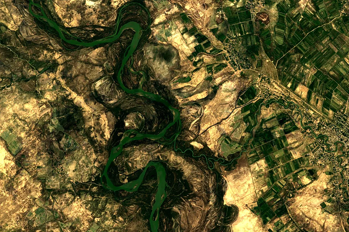 Arys River: satellite view of the mouth