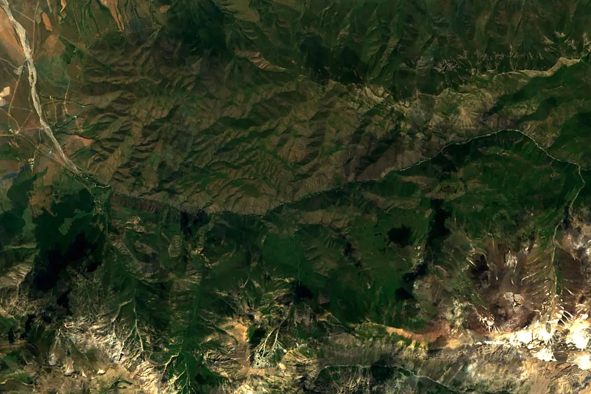 Arys River: satellite view of the source