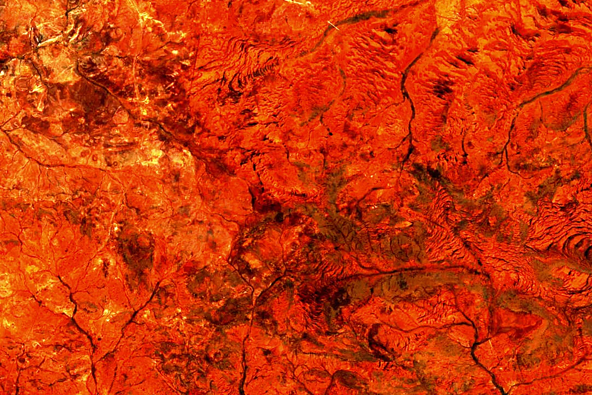 Ashburton River: satellite view of the source