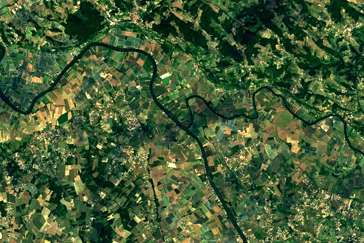 Aveyron: satellite view of the mouth