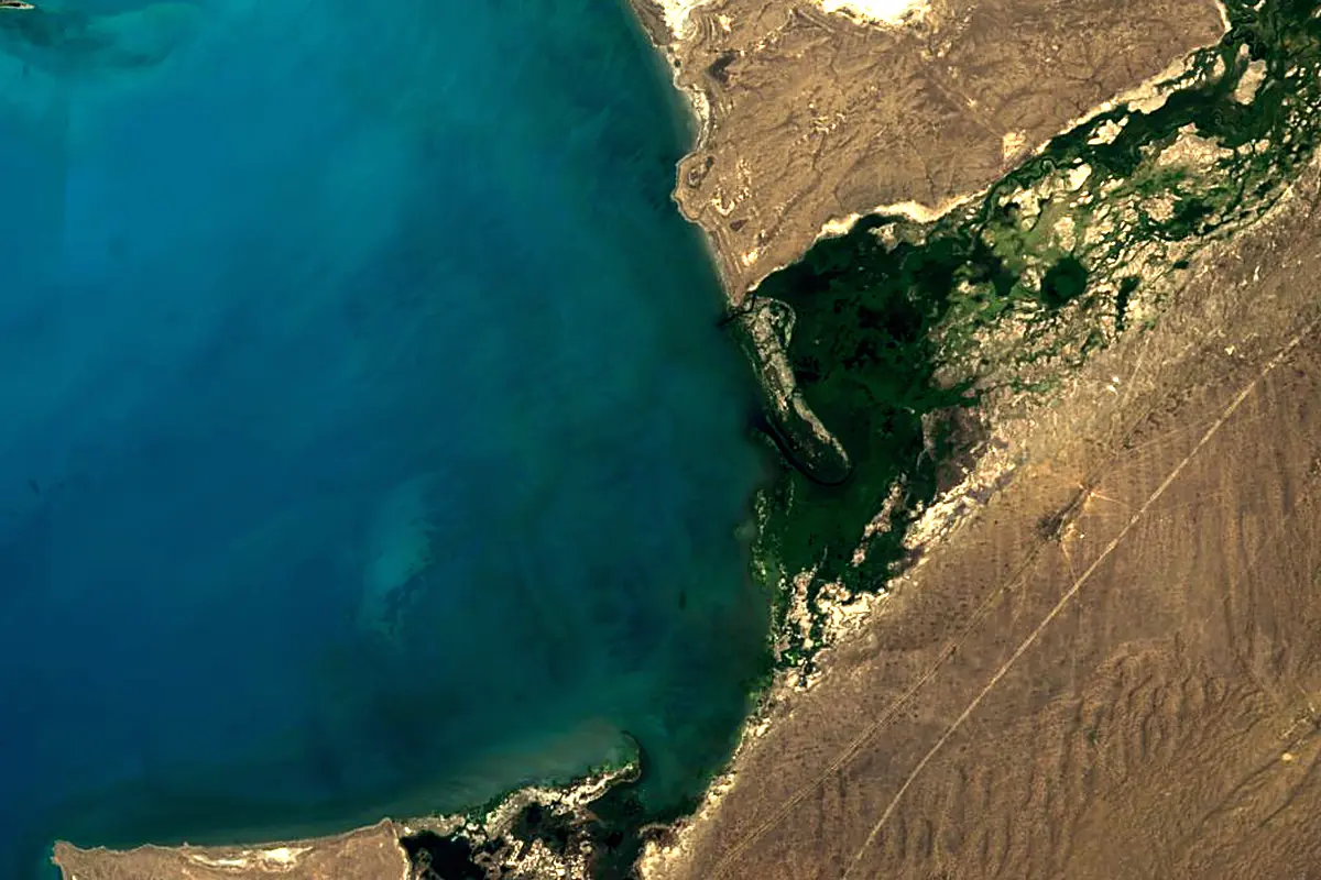 Ayaguz River: satellite view of the mouth