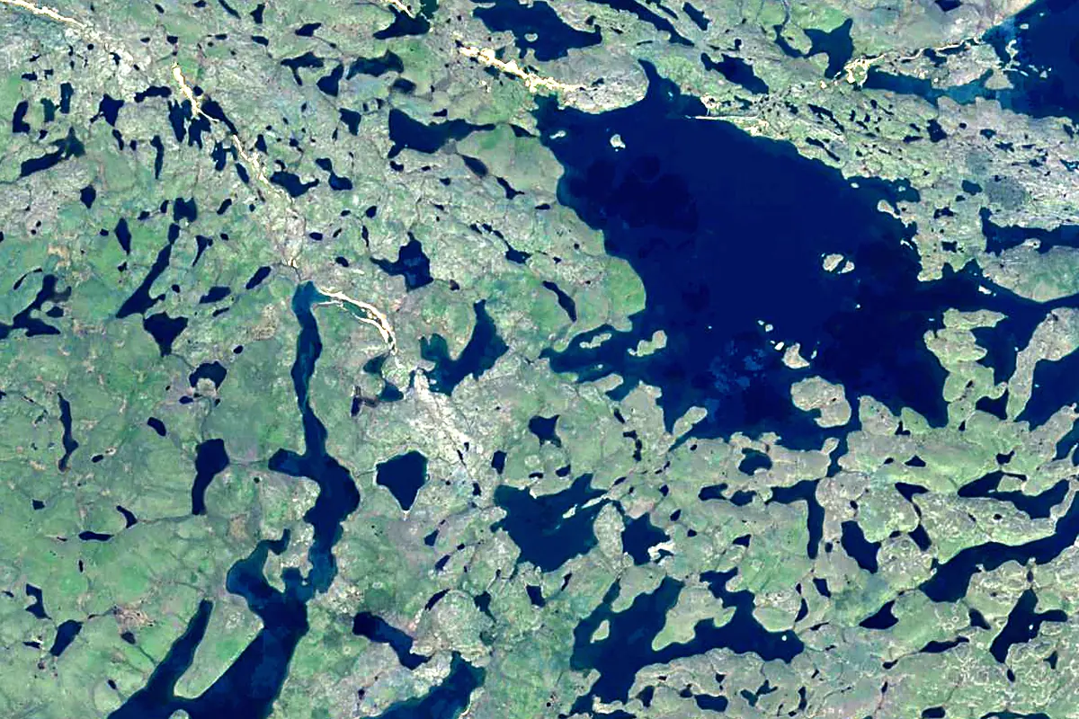 Back River: satellite view of the source