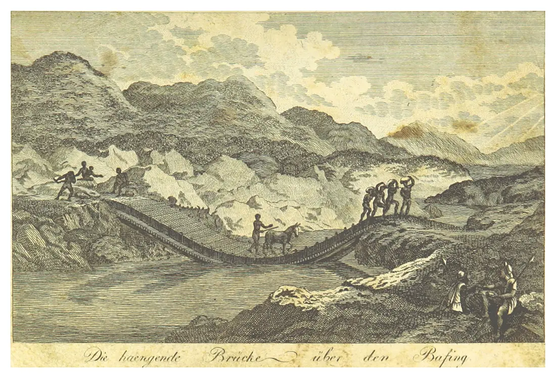 PARK(1800) p317 Die hängende Brücke über den Bafing