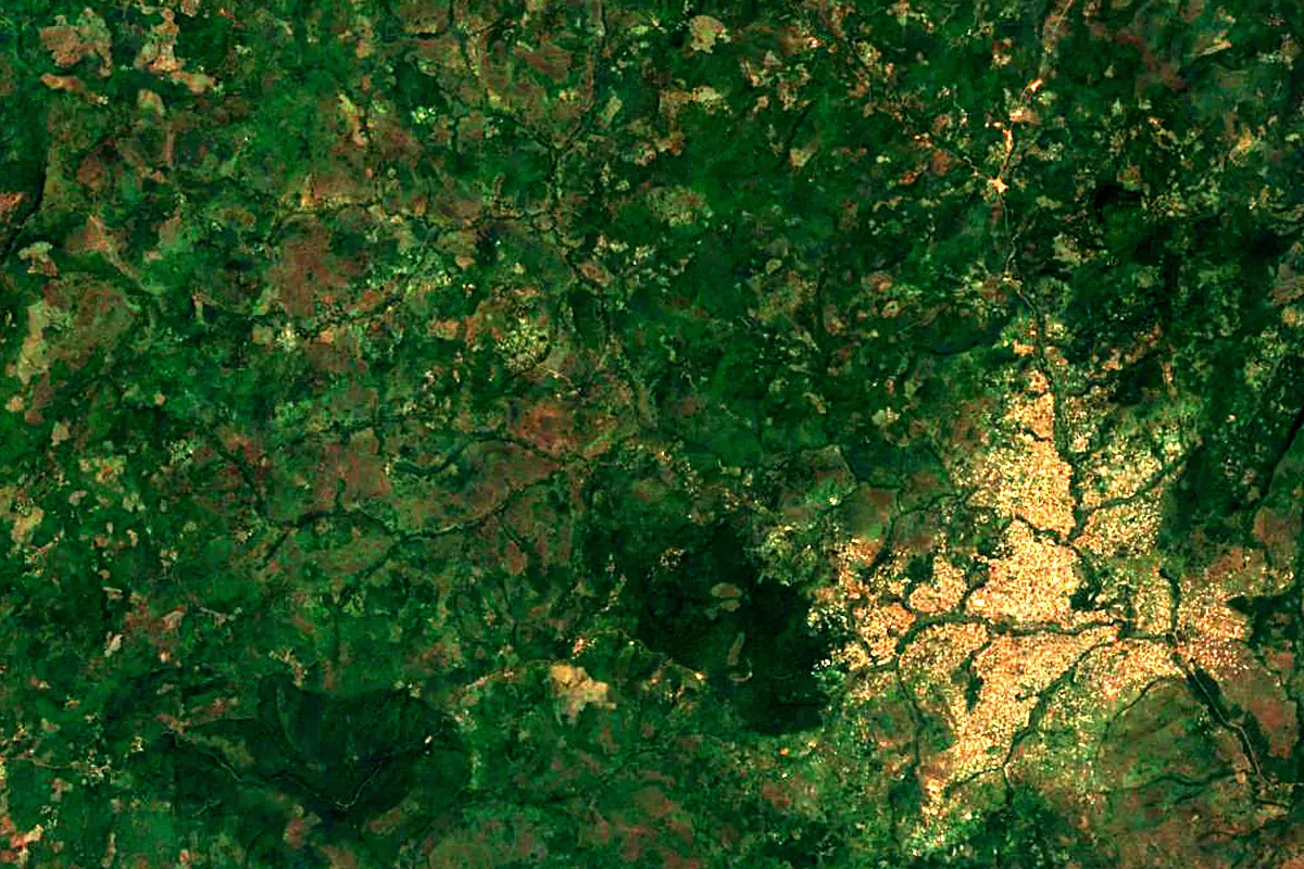 Bafing River: satellite view of the source