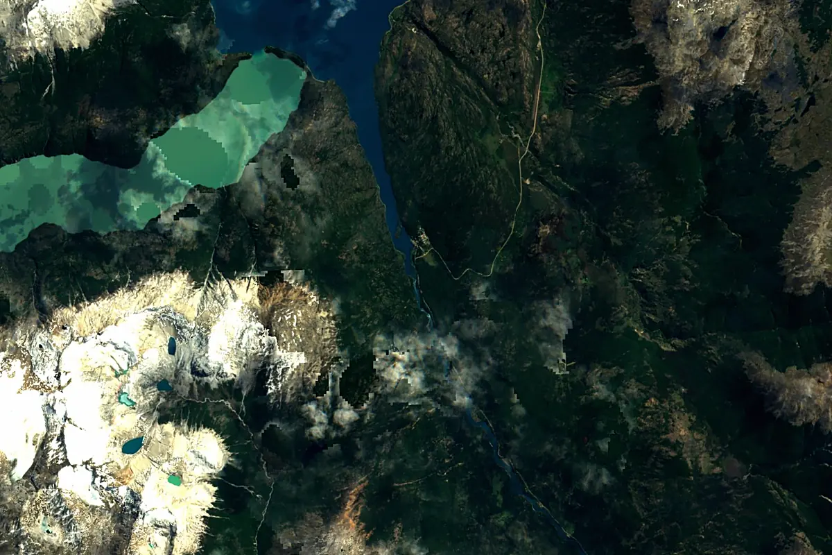 Baker River: satellite view of the source