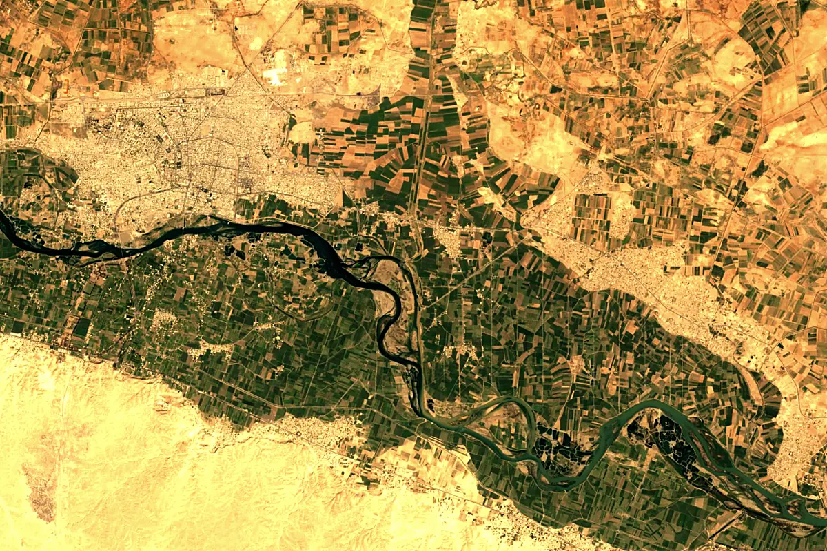 Balikh River: satellite view of the mouth