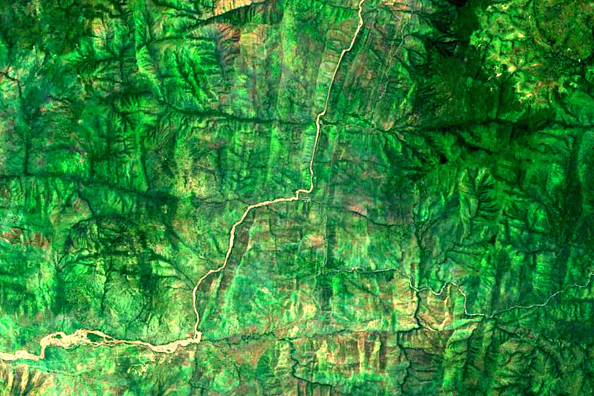 Baro River: satellite view of the source