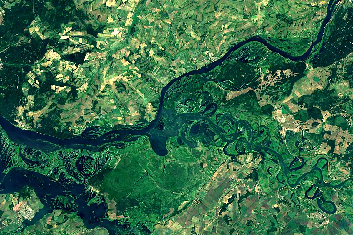 Belaya: satellite view of the mouth