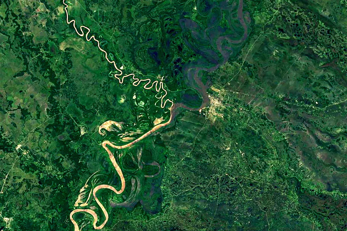 Bermejo: satellite view of the mouth