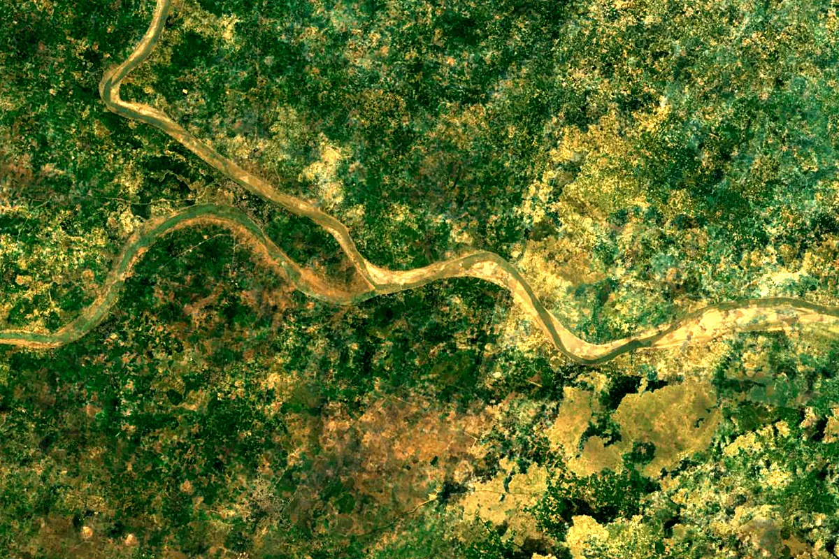 Betwa River: satellite view of the mouth
