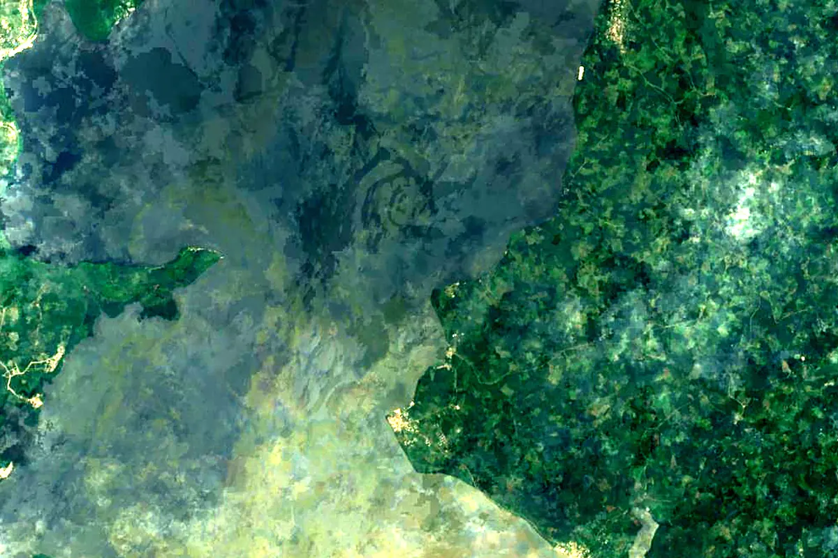 Bia River: satellite view of the mouth