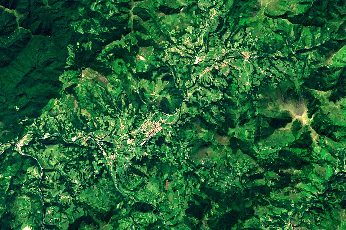 Bidasoa: satellite view of the source