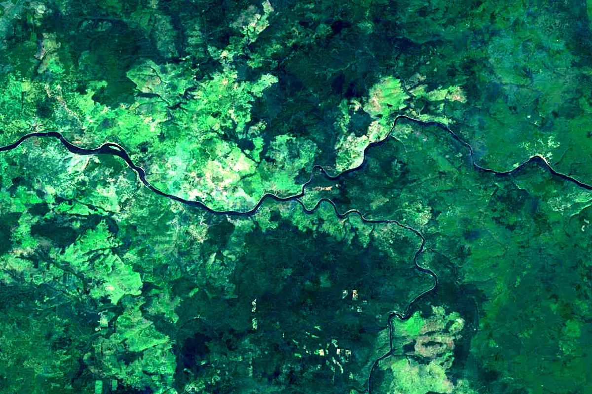 Biryusa: satellite view of the mouth