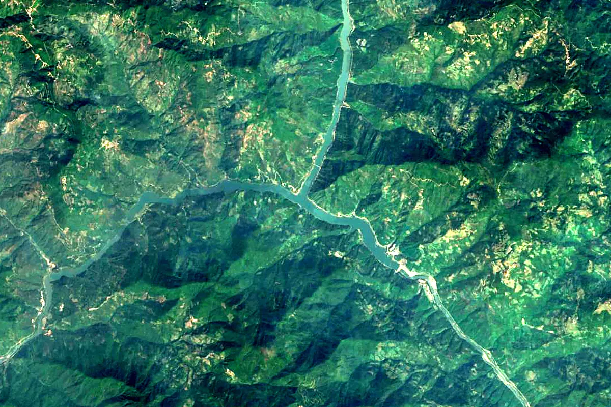 Black River: satellite view of the source