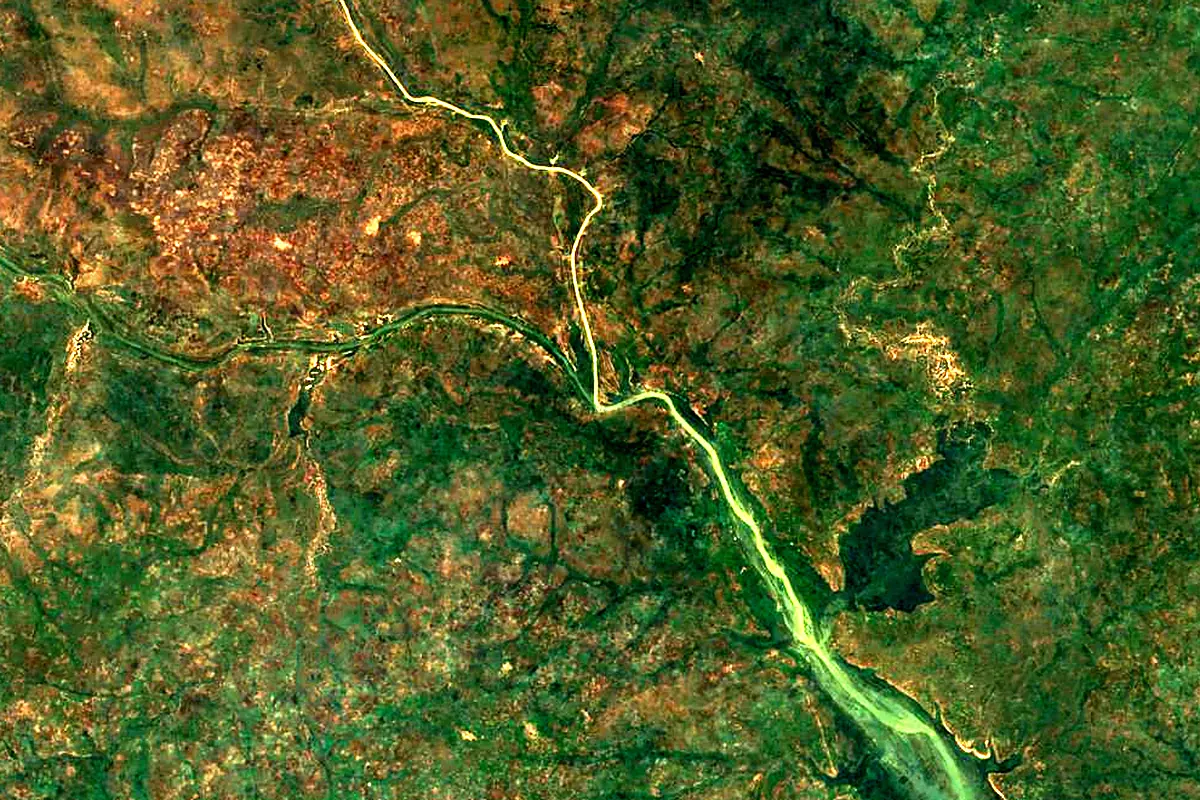 Black Volta: satellite view of the mouth