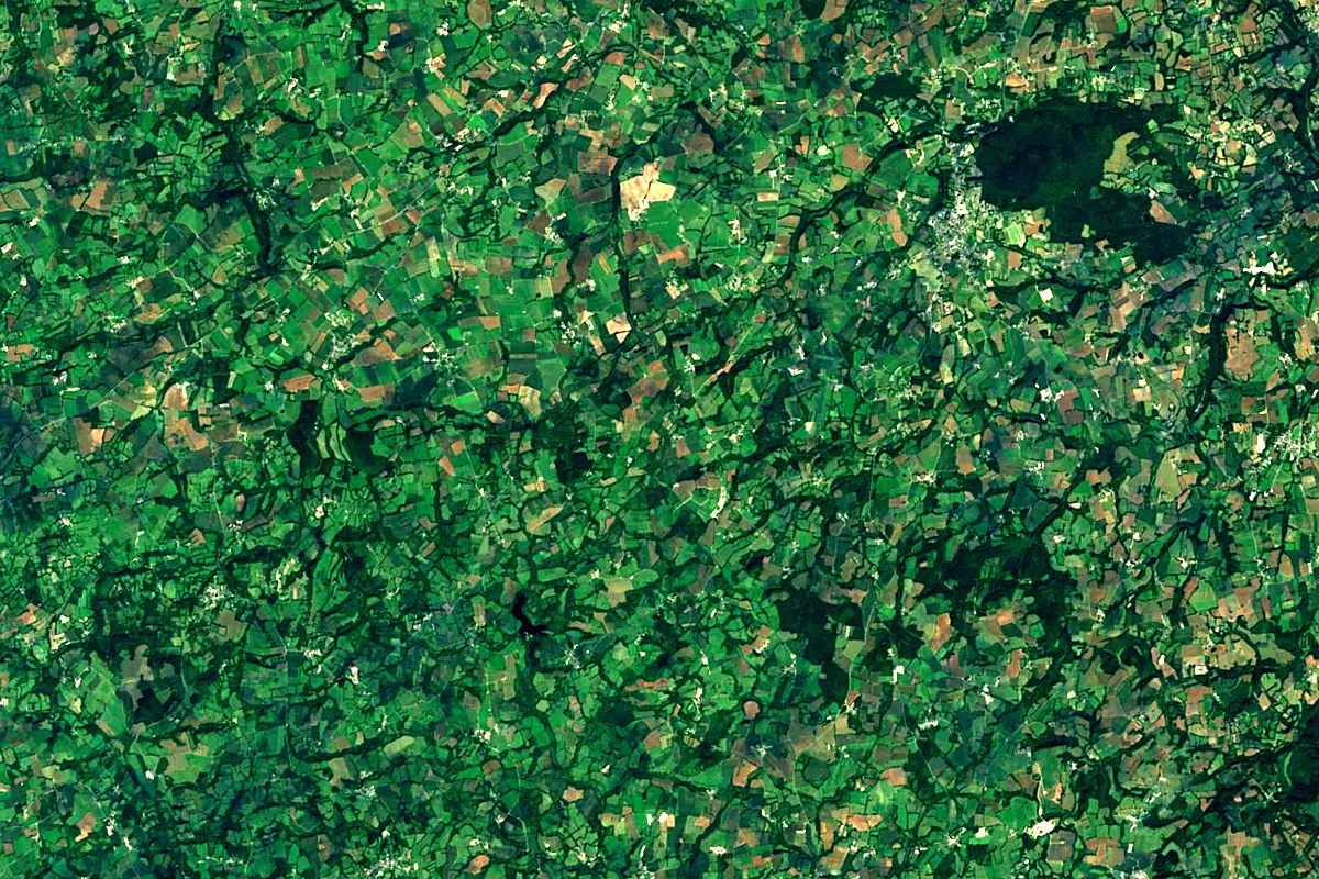 Blavet: satellite view of the source