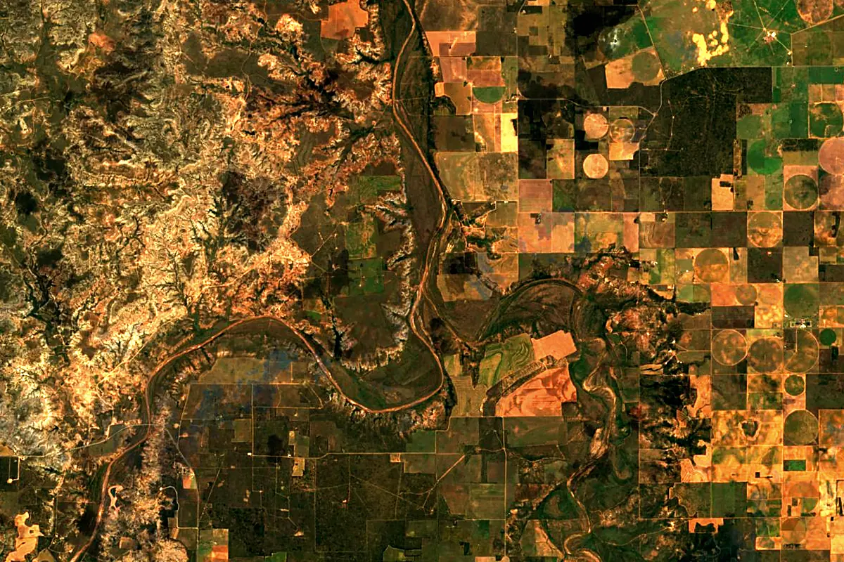 Brazos River: satellite view of the source