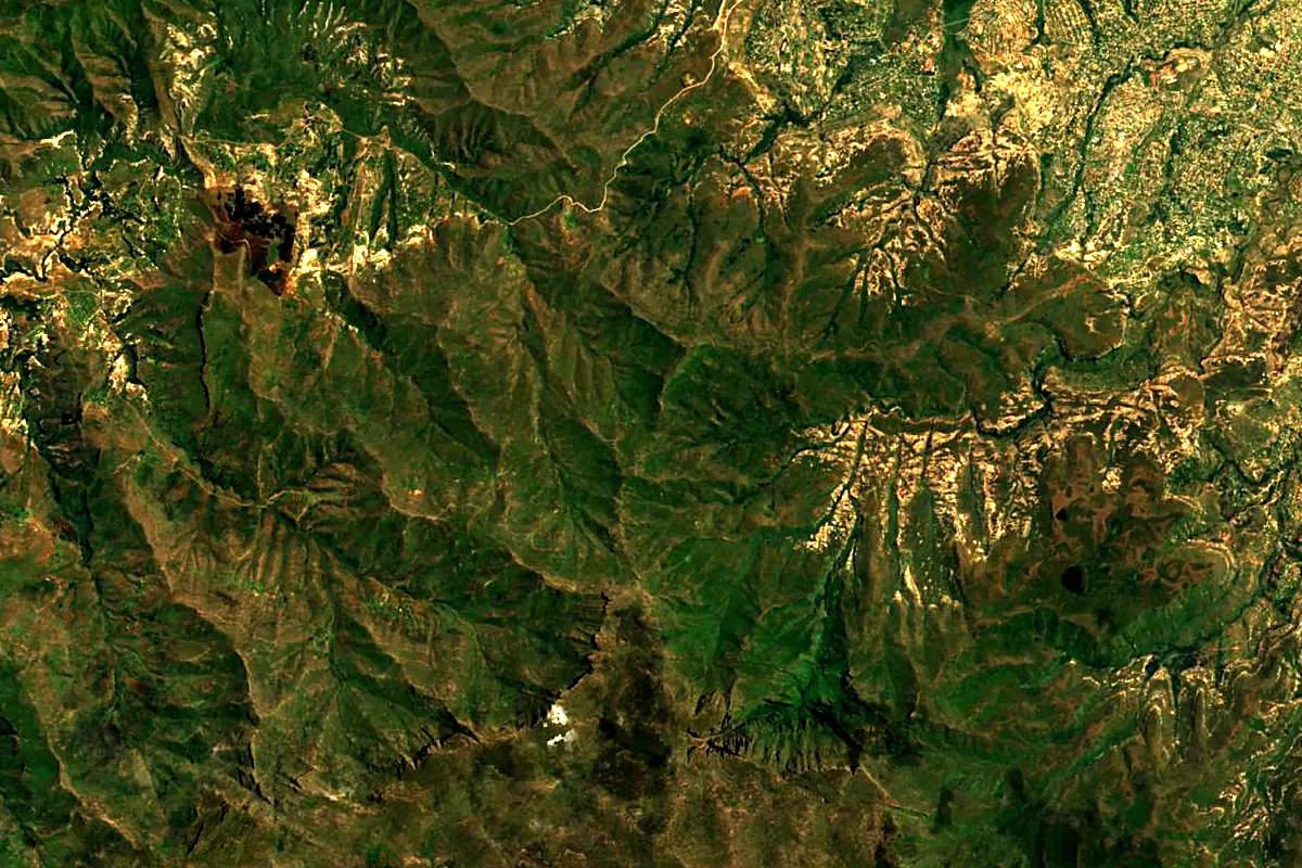 Caledon River: satellite view of the source