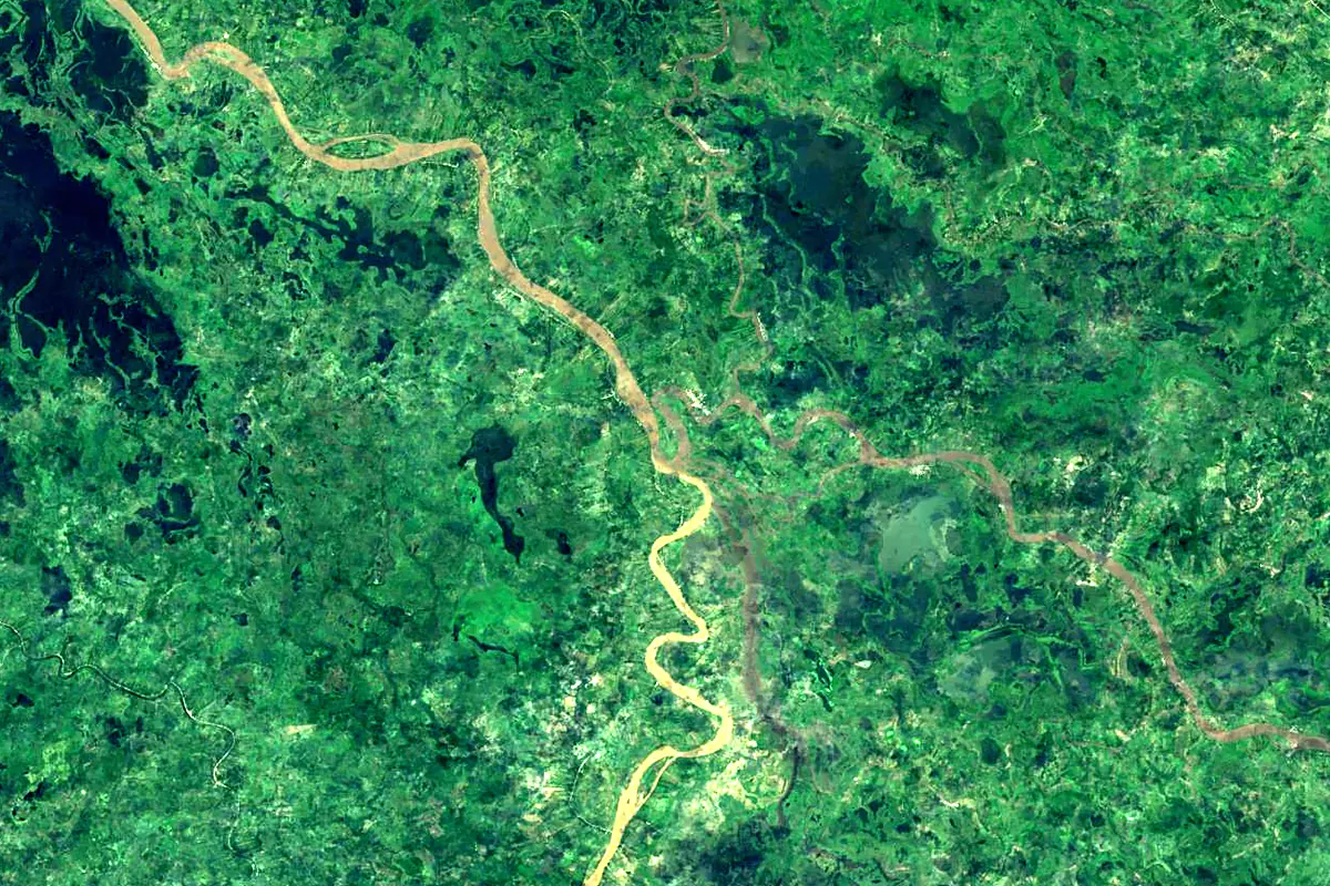 Cauca River: satellite view of the mouth