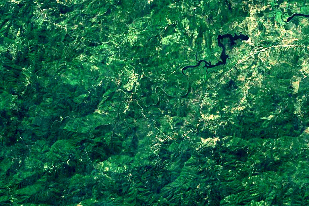 Cauto River: satellite view of the source