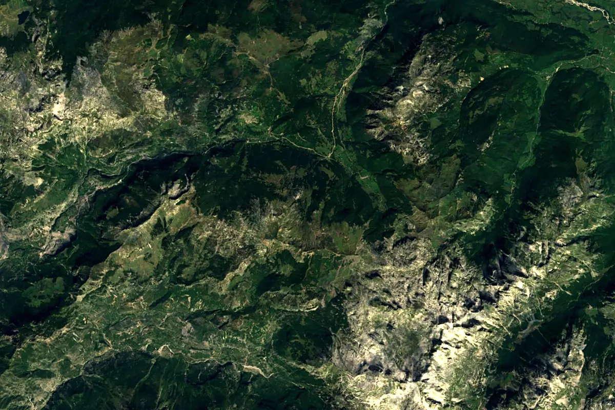 Cem River: satellite view of the source