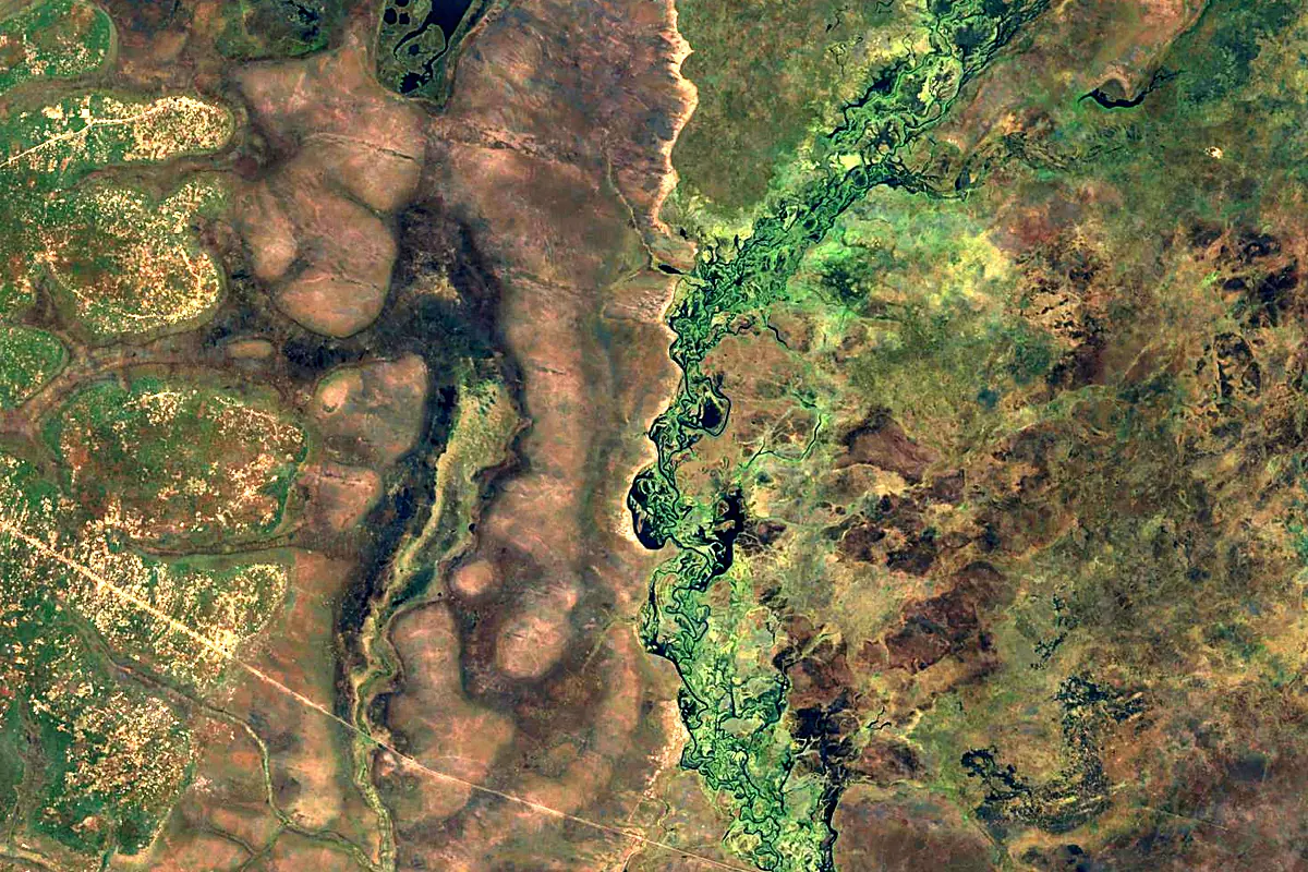 Chambeshi River: satellite view of the mouth