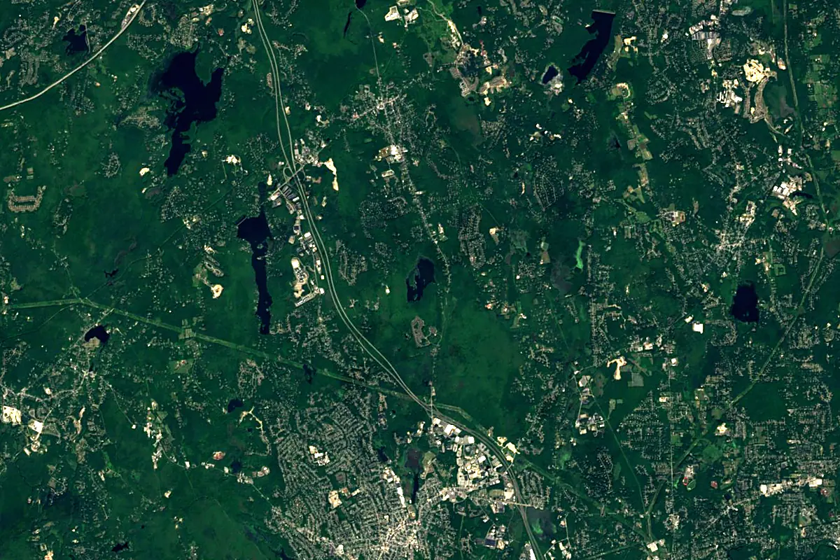 Charles River: satellite view of the source