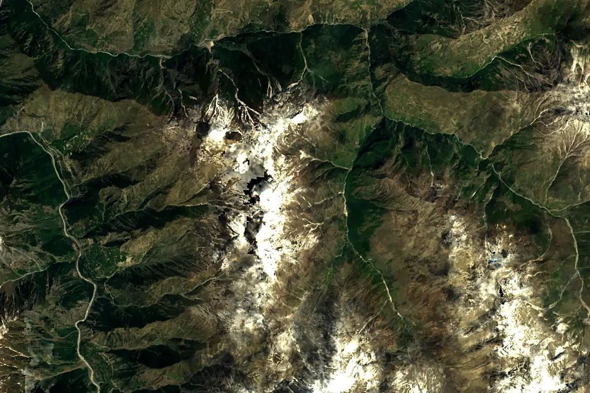 Chenab River: satellite view of the source