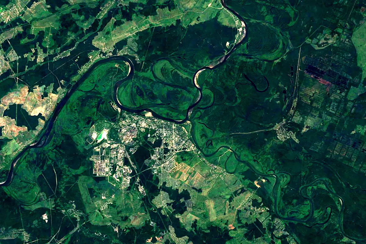 Cheptsa: satellite view of the mouth