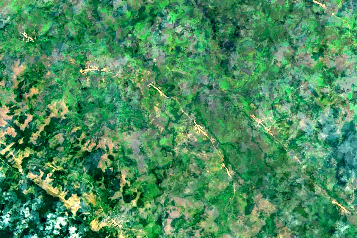 Chiluango River: satellite view of the source